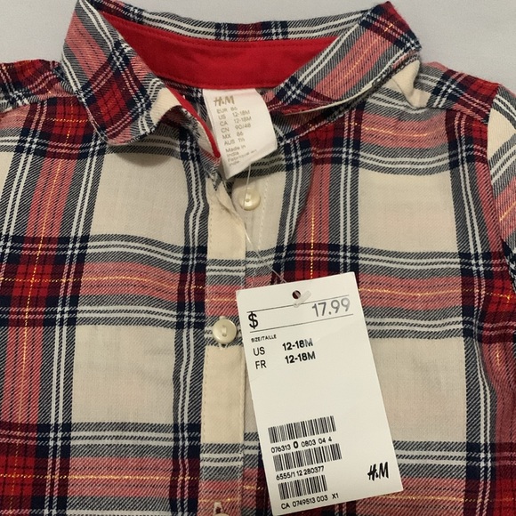 NWT! toddler Christmas button down dress. - Picture 2 of 4